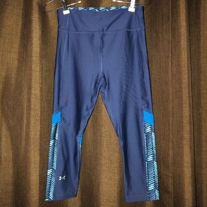 EUC Blue Womens Size S Under Armor Capri Leggings